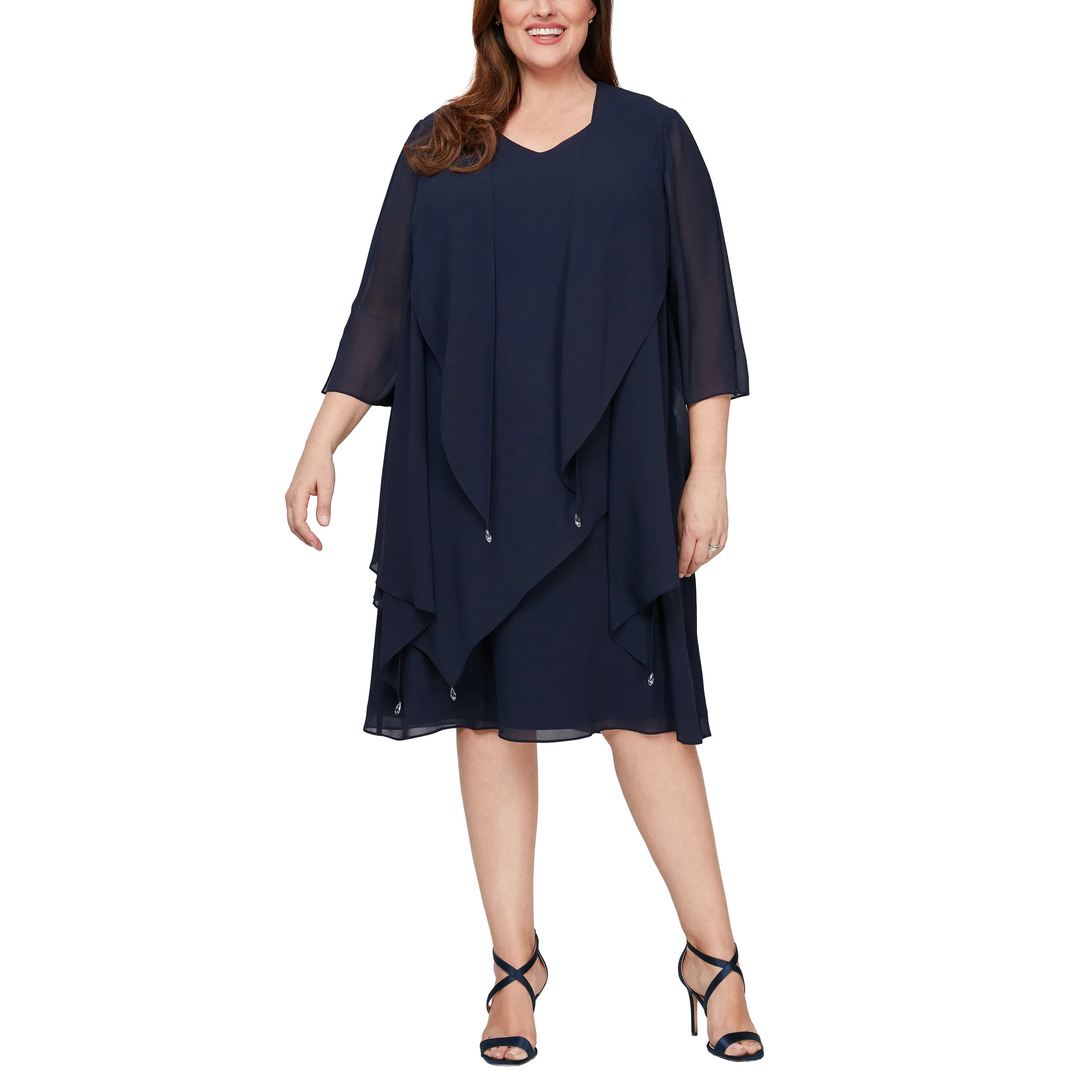 Alex Evenings 8492010 Short Sleeveless Plus Size Jacket Dress