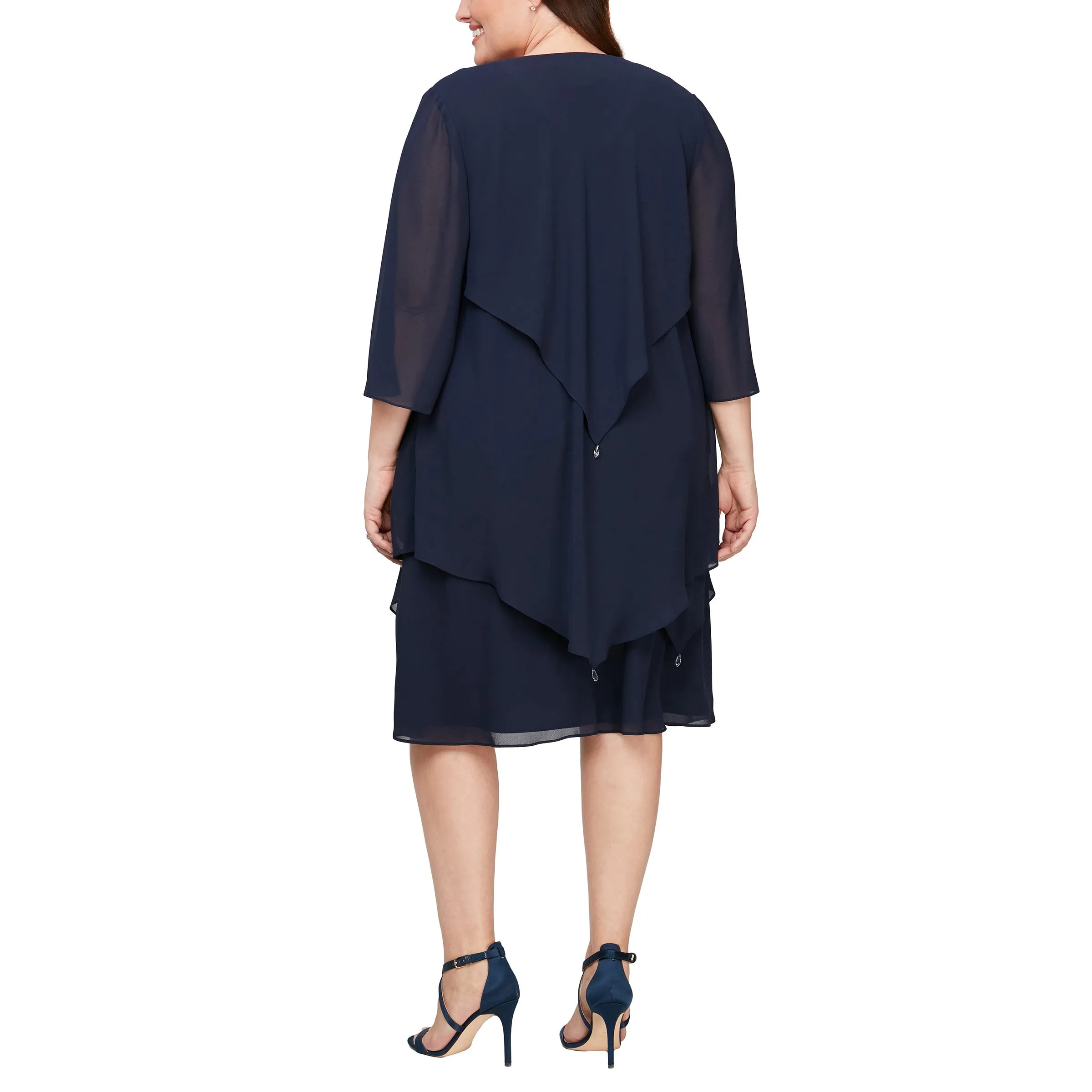 Alex Evenings 8492010 Short Sleeveless Plus Size Jacket Dress