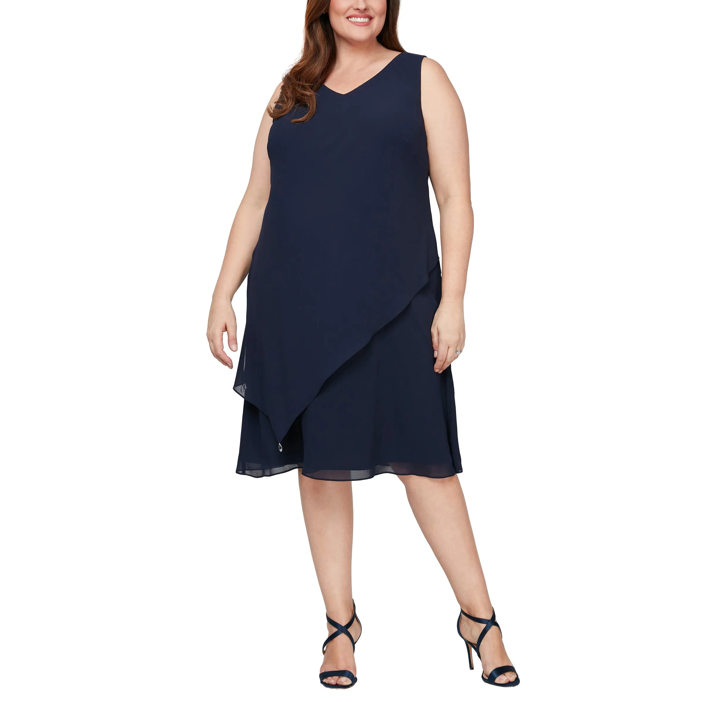 Alex Evenings 8492010 Short Sleeveless Plus Size Jacket Dress