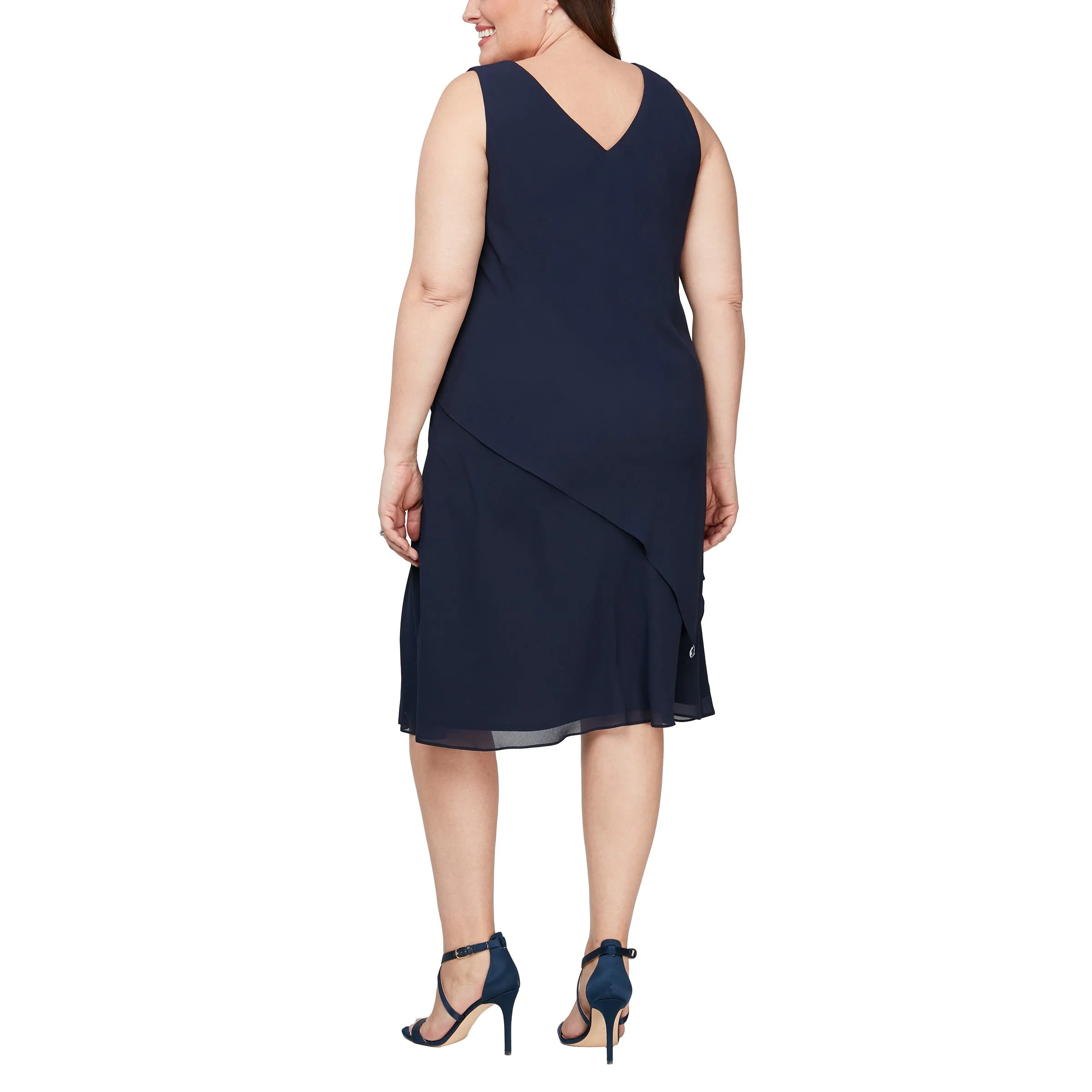 Alex Evenings 8492010 Short Sleeveless Plus Size Jacket Dress