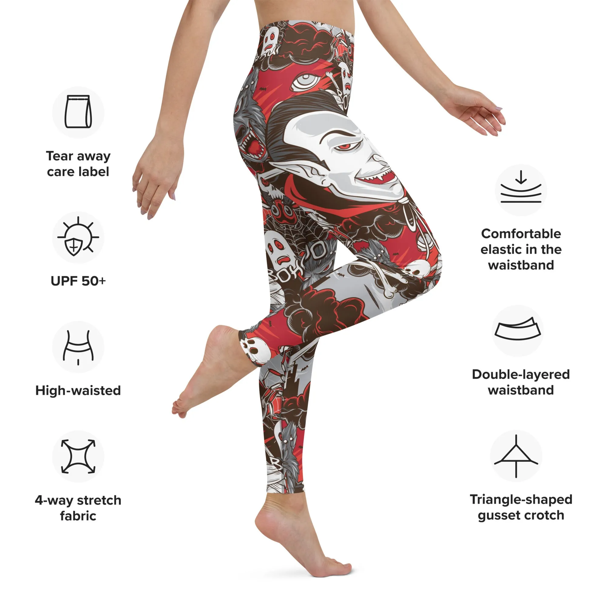 All the Horrors of Halloween Yoga Leggings