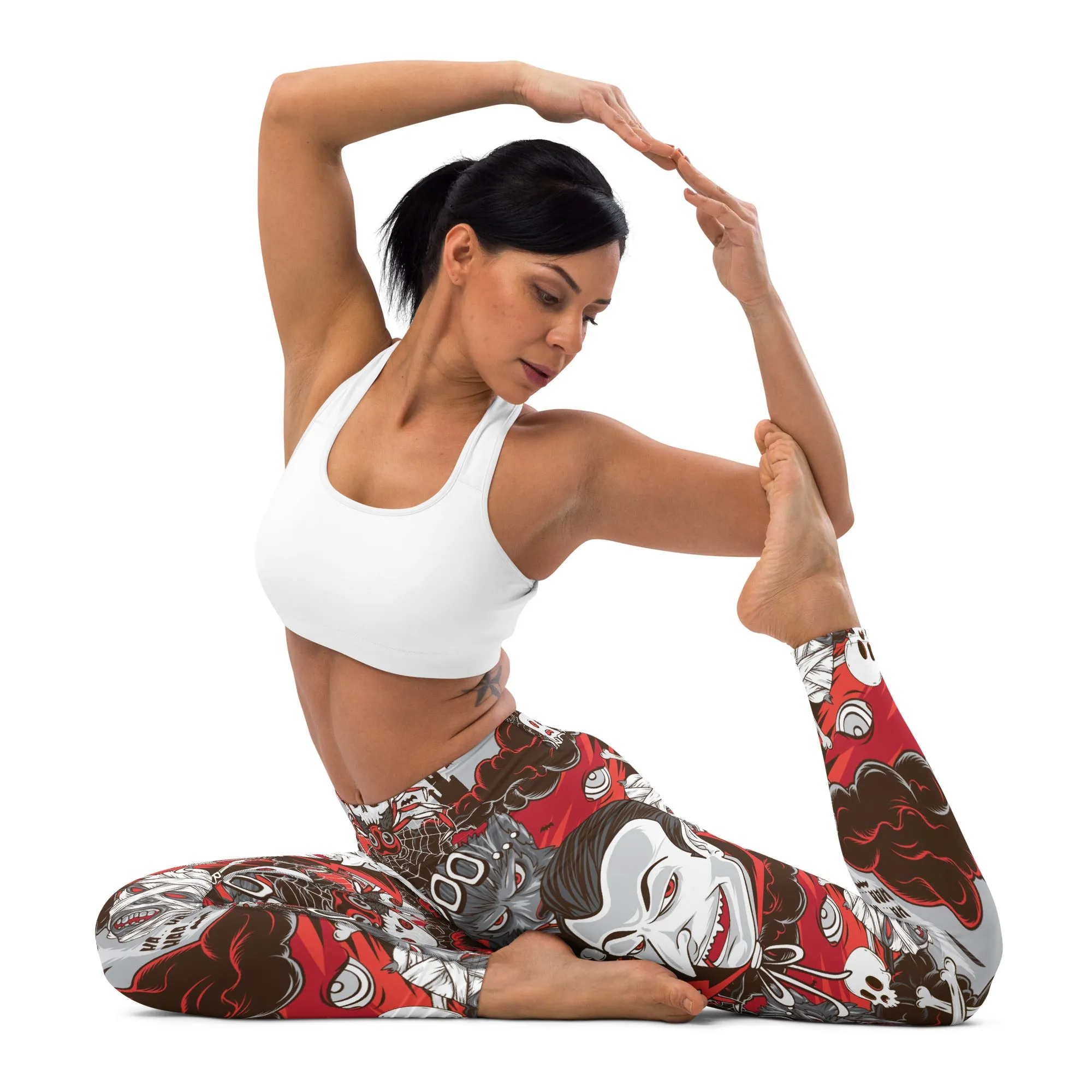 All the Horrors of Halloween Yoga Leggings