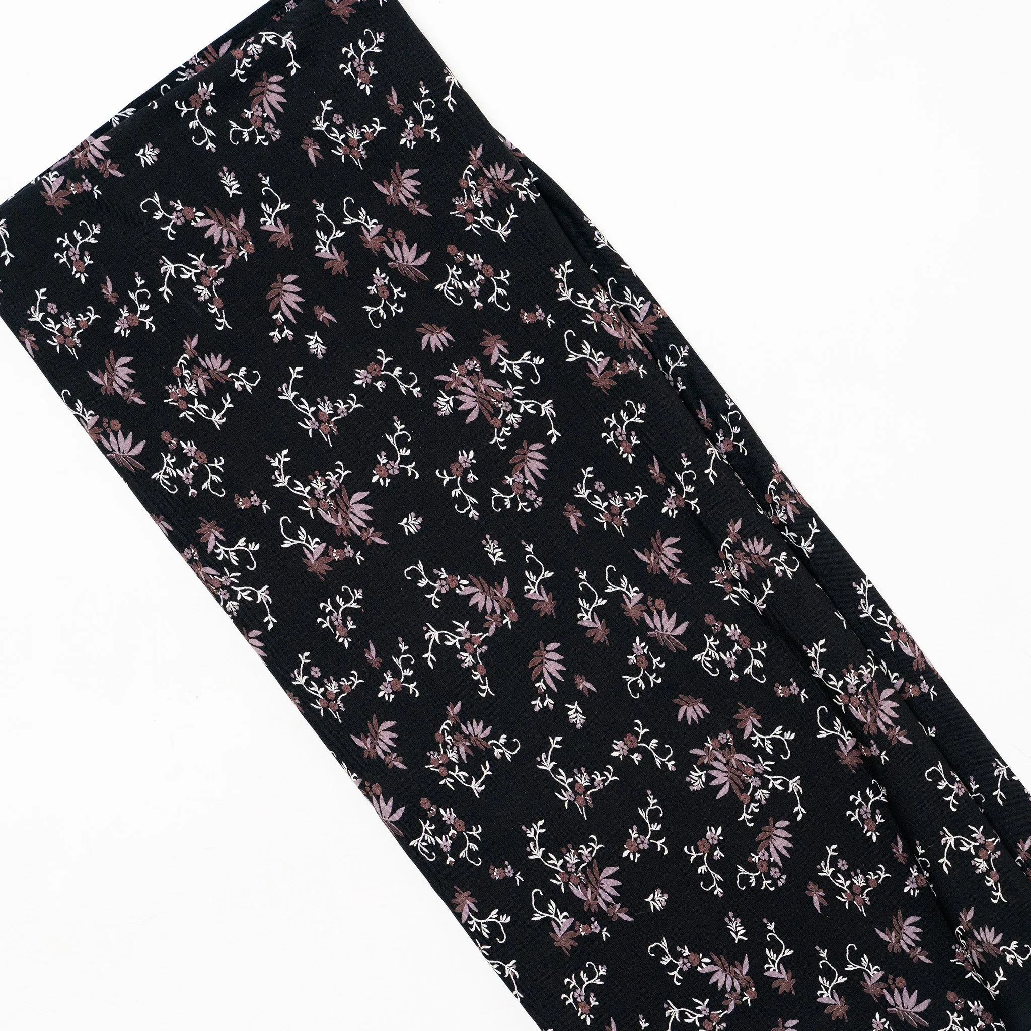 Black Rayon Fabric with Elegant Print