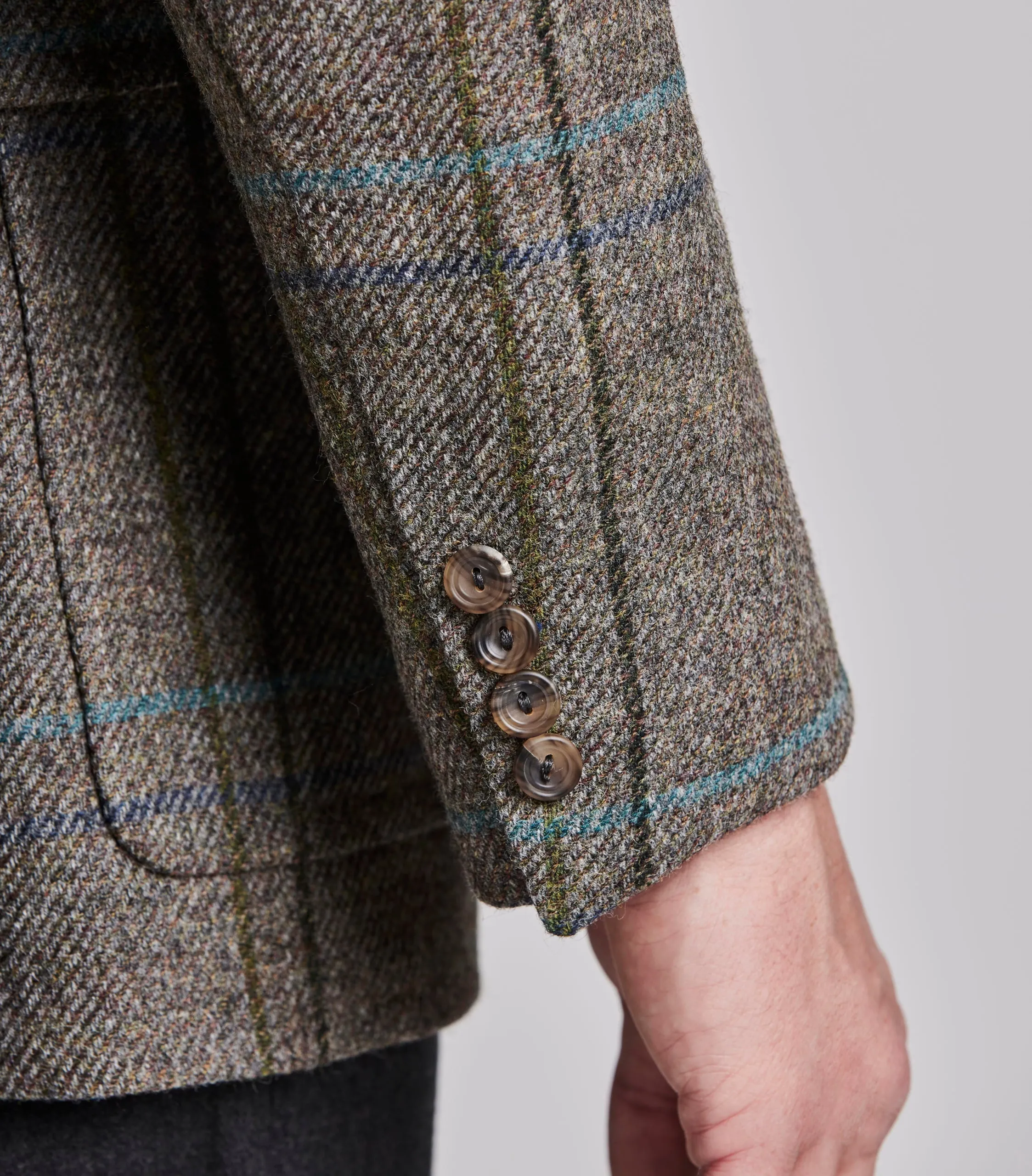 Blue/Brown Overcheck House Tweed Jacket