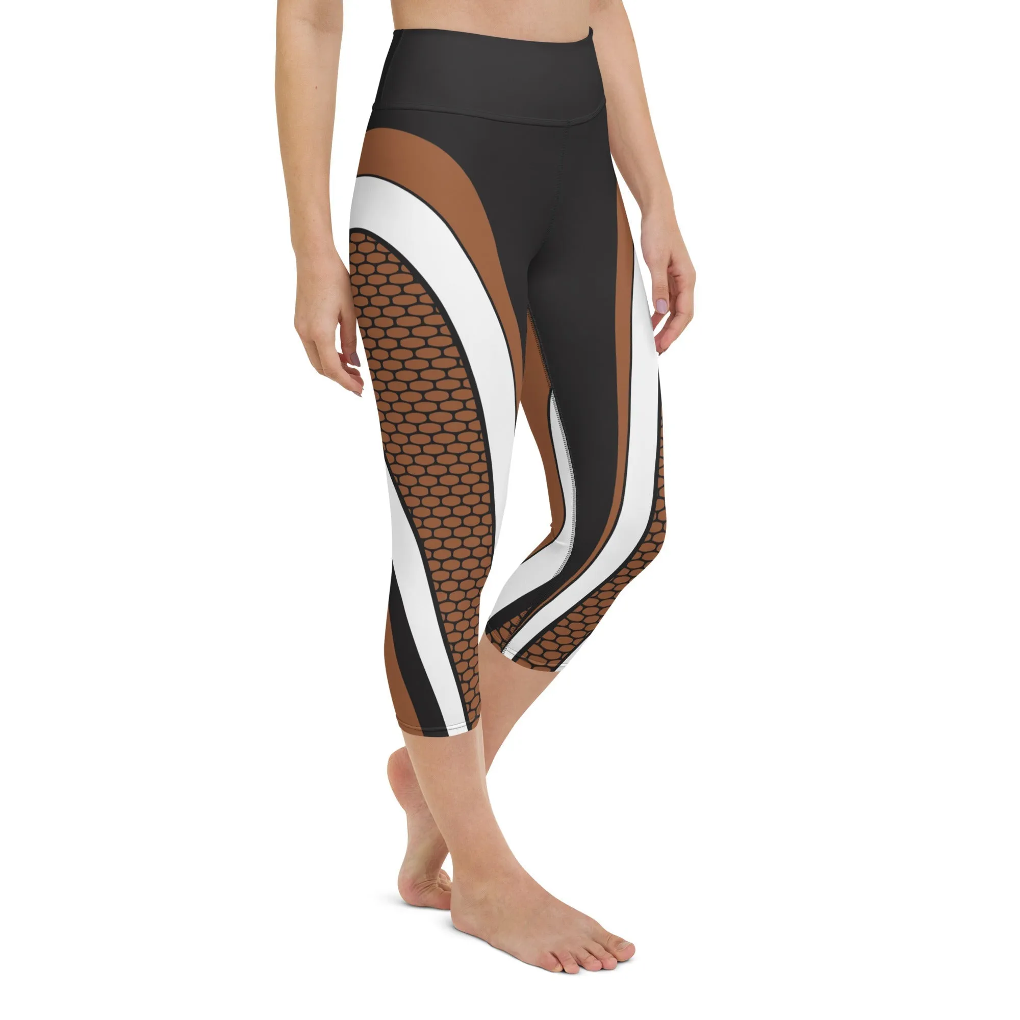 Bold Line Deep Brown Yoga Capris