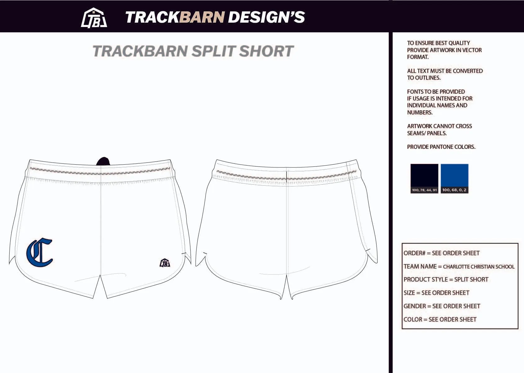 Charlotte-Christian-School Womens Split Track Short