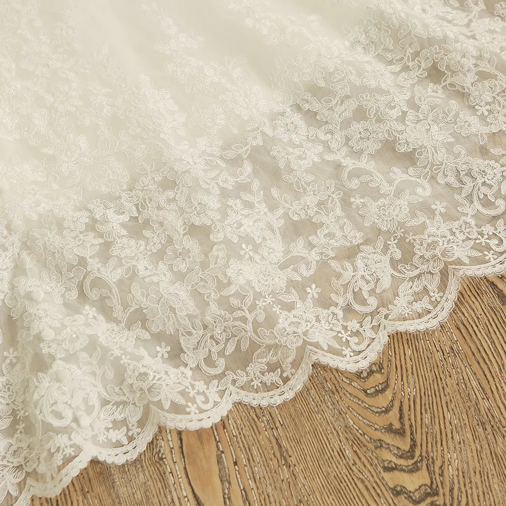 Charming Sweetheart Applique Lace Vintage Bridal Wedding Dress