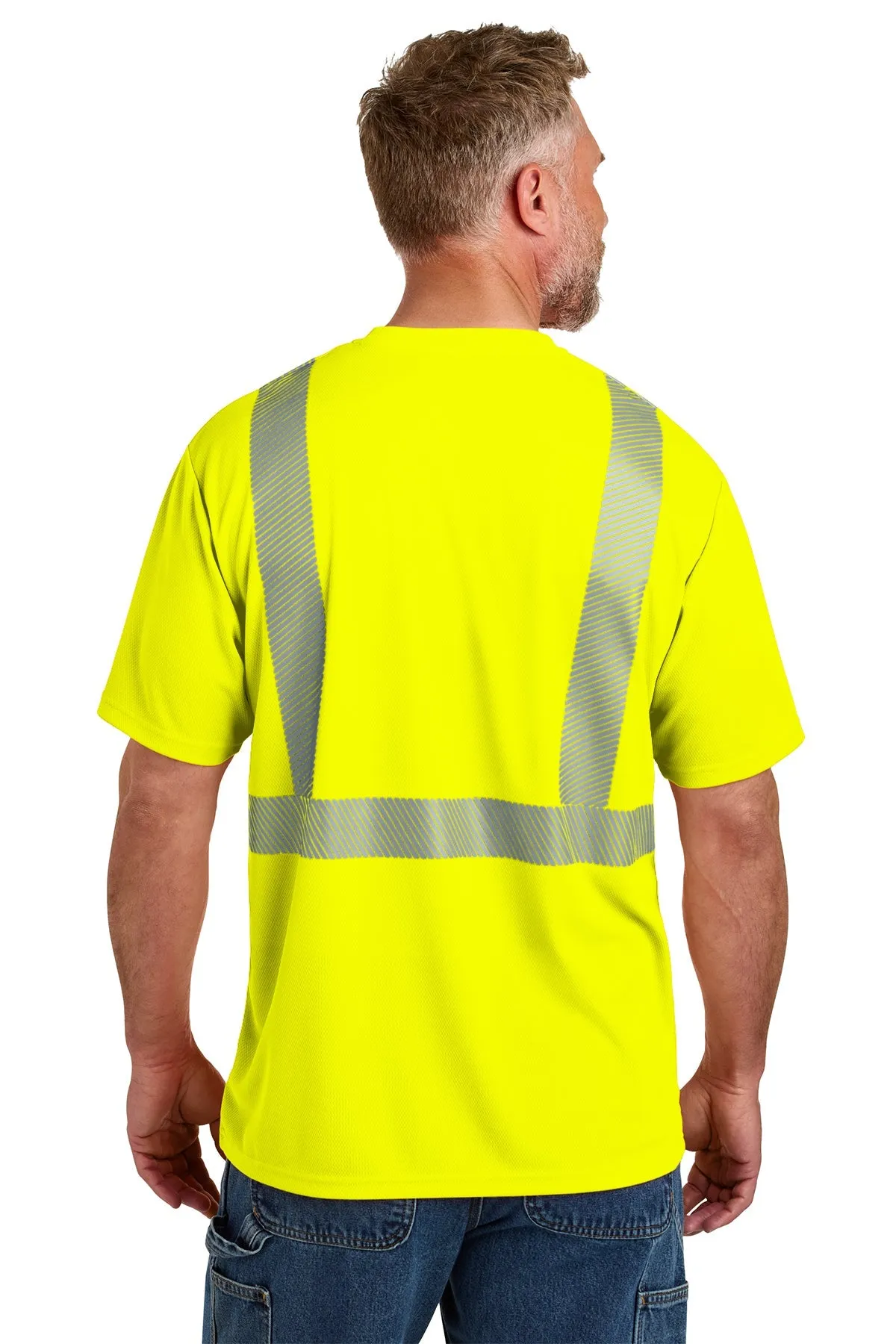 CornerStone ANSI 107 Class 2 Segmented Custom Tape Tees, Safety Yellow