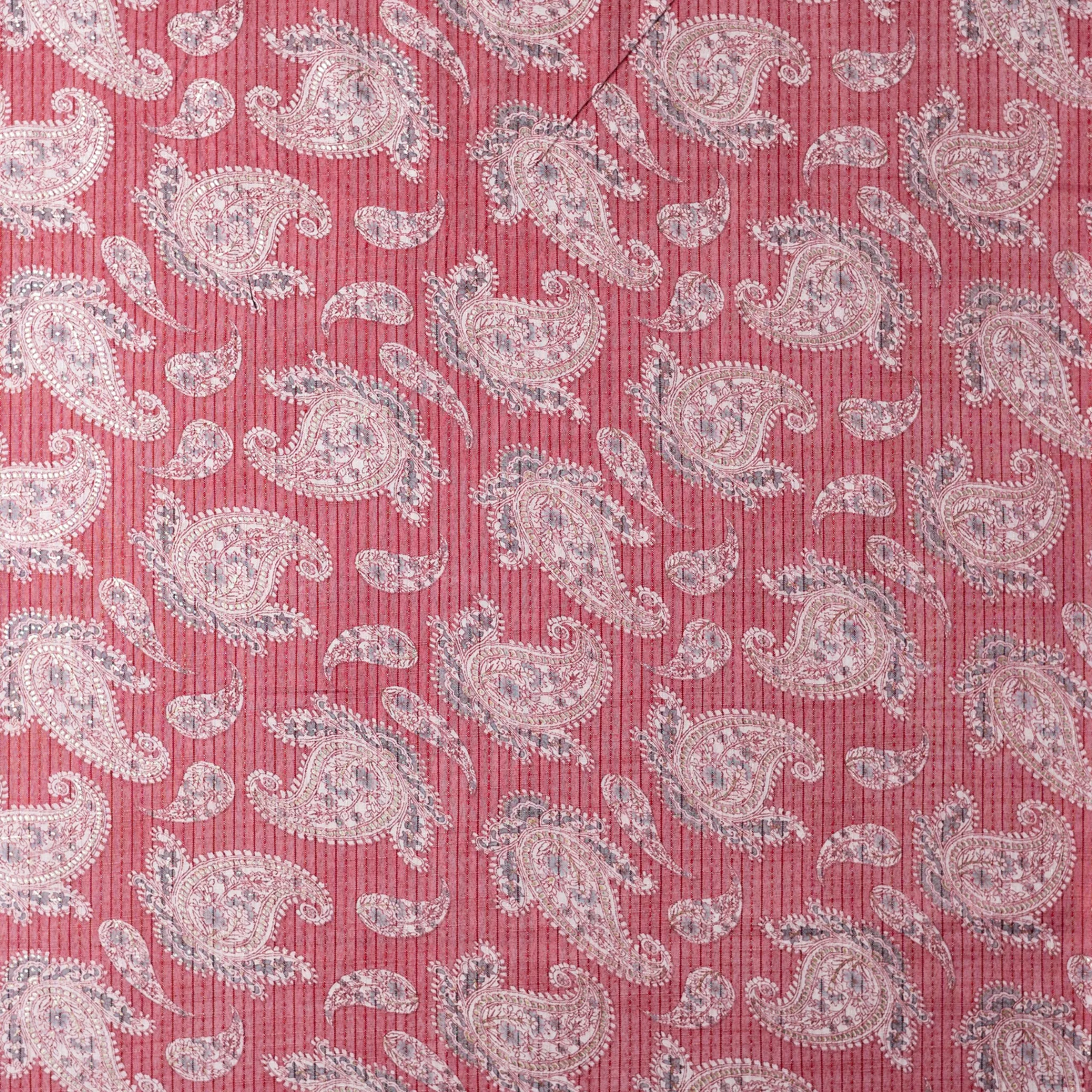 Cotton Foil Printed Fabric (Light PInk)