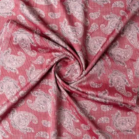 Cotton Foil Printed Fabric (Light PInk)