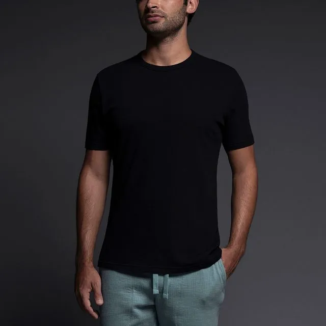 Easy Mesh Crew Neck T-Shirt Black