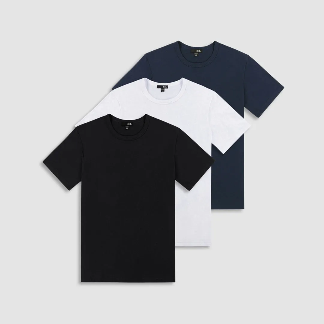 Easy Mesh Crew Neck T-Shirt Uniform Navy