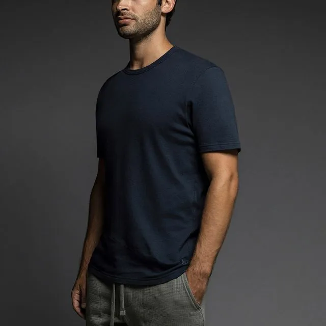 Easy Mesh Crew Neck T-Shirt Uniform Navy