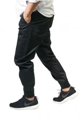 Jogger Pants with Zipper Detail in Black