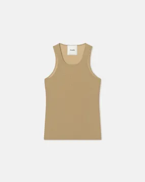 Levon - Mesh-Jersey Tank Top - Pale Olive