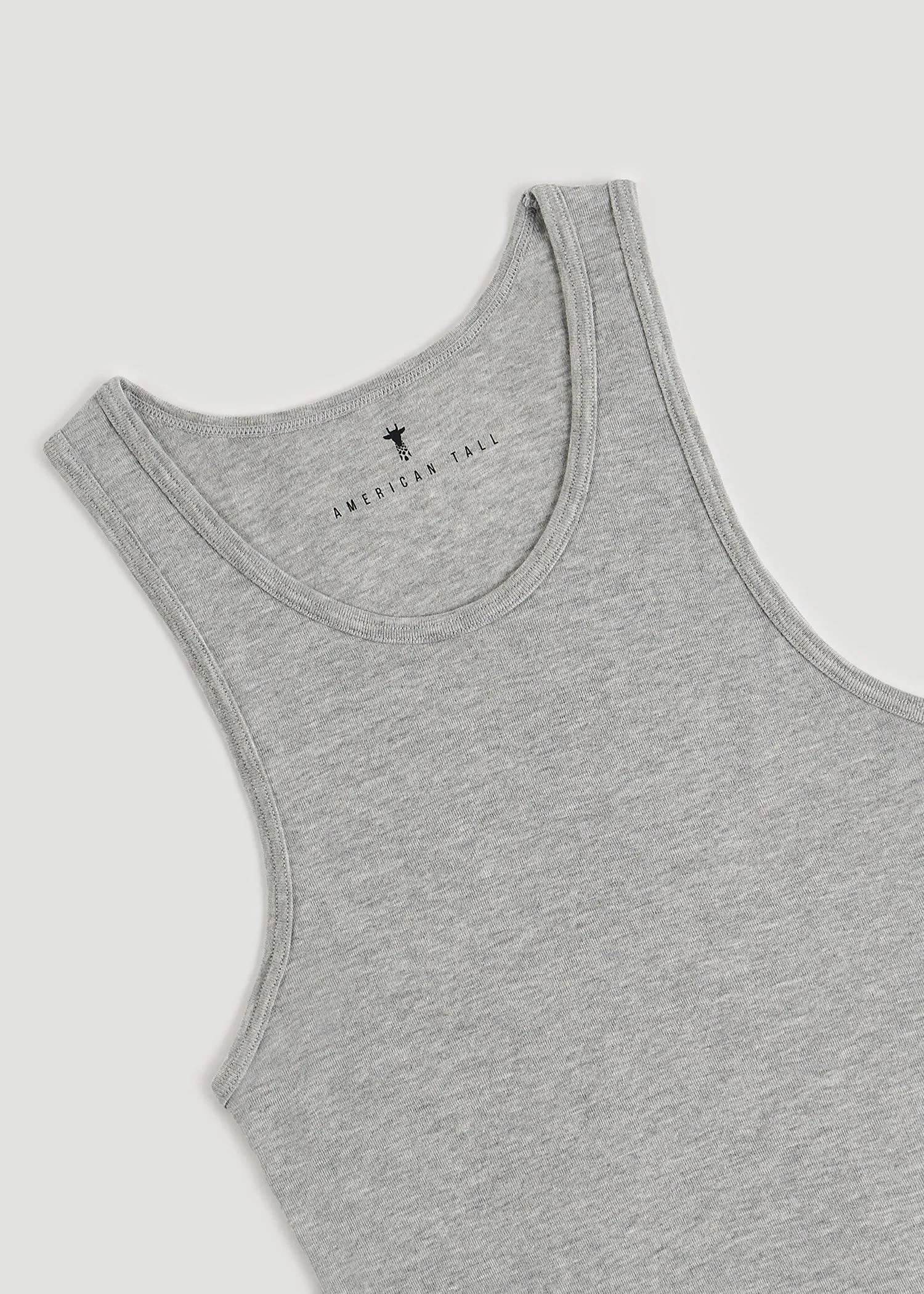 Men's Tall Ribbed Undershirt Tank Top in Grey Mix (2-Pack)