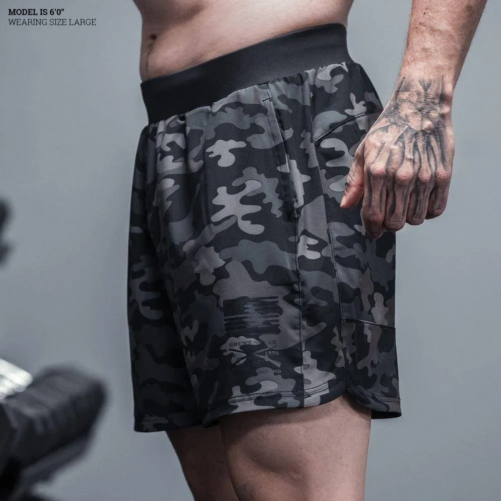 Men's Training Shorts - Black Camo