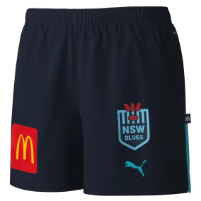 NRL 2024 Training Shorts - New South Wales Blues - Aqua - NSW - Mens