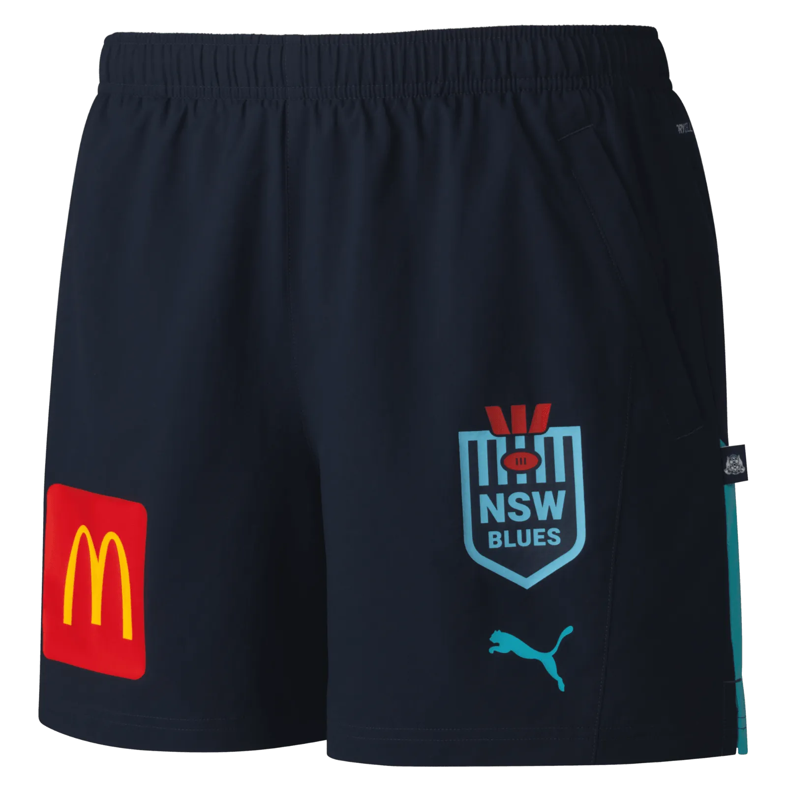 NRL 2024 Training Shorts - New South Wales Blues - Aqua - NSW - Mens