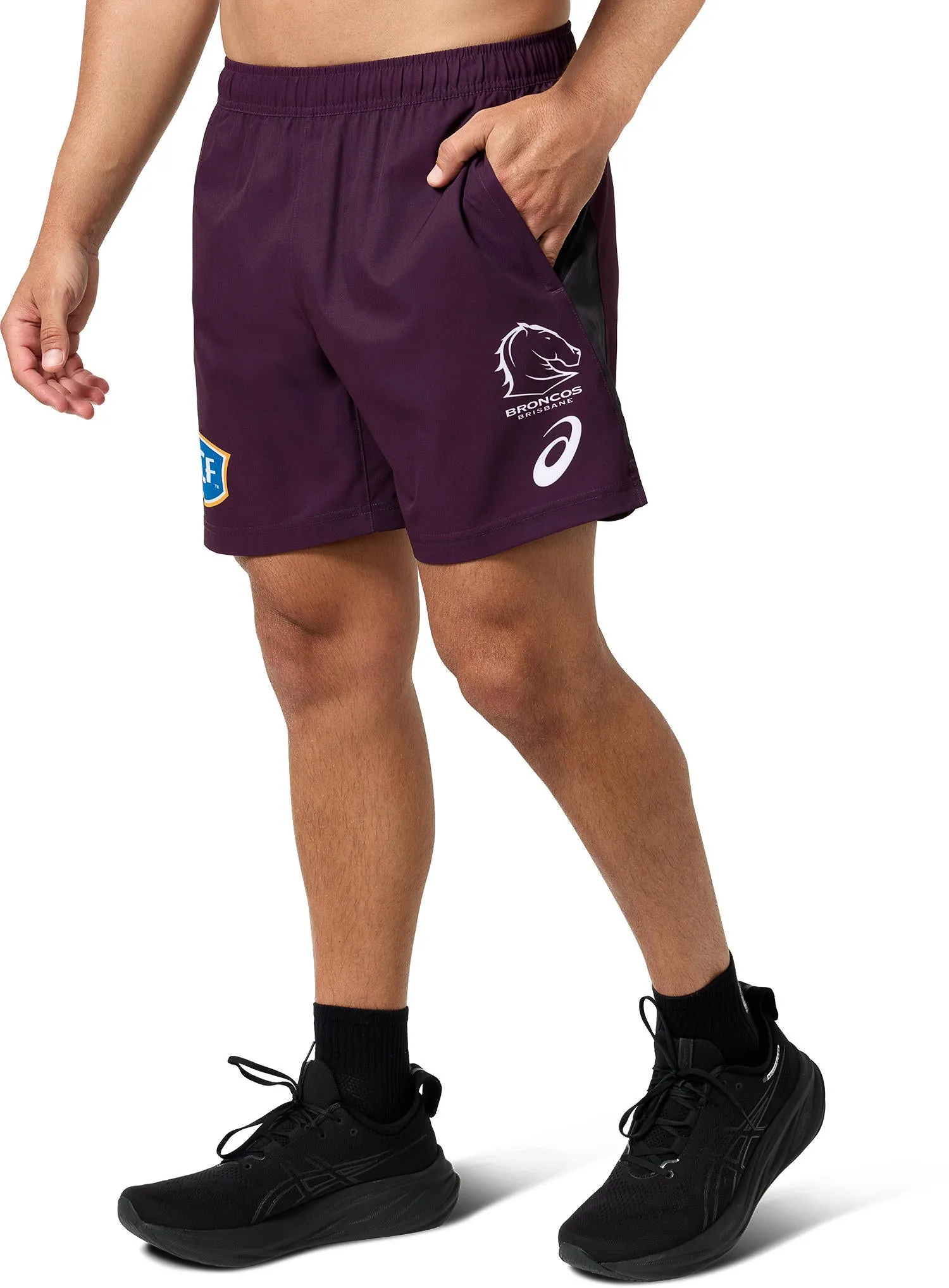 NRL 2025 Training Shorts - Brisbane Broncos - Adult - Mens