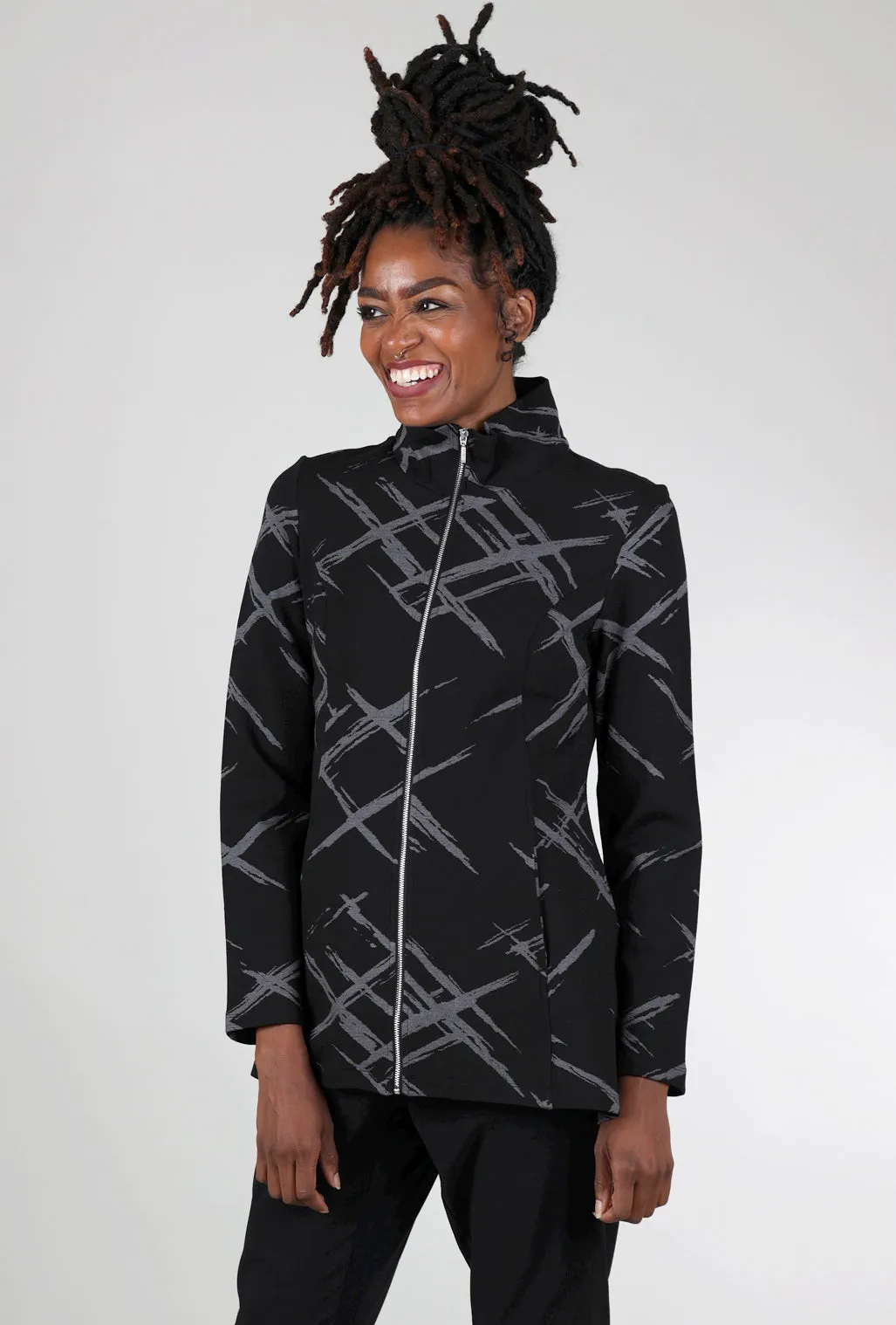 Ponte Jacquard Stella Jacket, Black