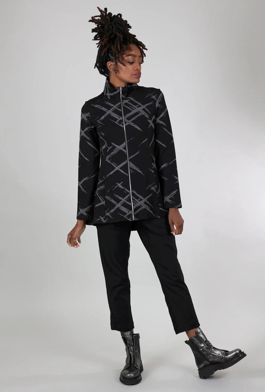 Ponte Jacquard Stella Jacket, Black