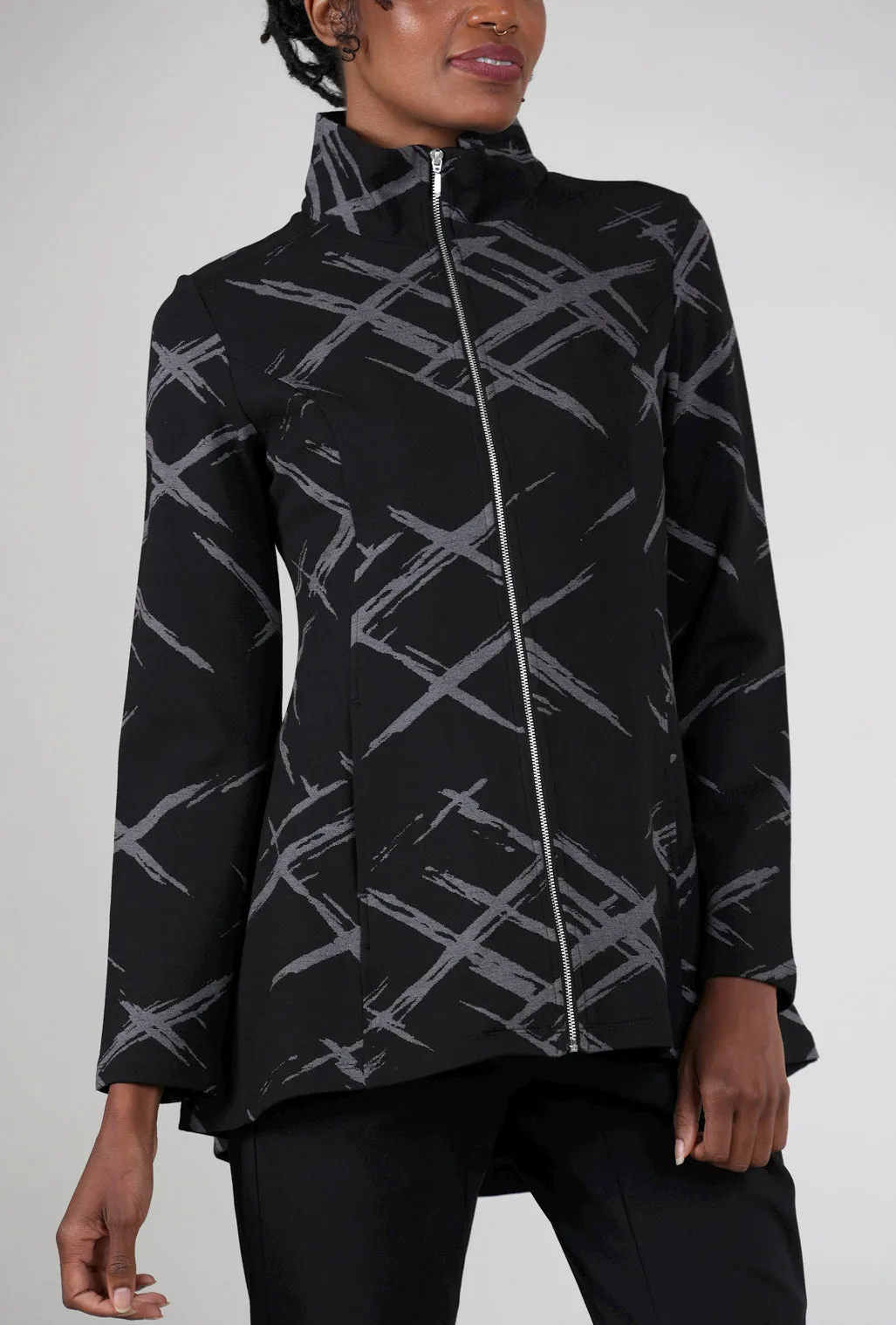 Ponte Jacquard Stella Jacket, Black