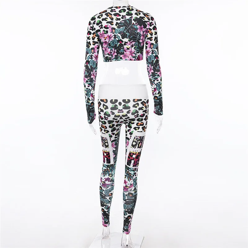 Print Sport  Full Long Sleeve Yoga Suit