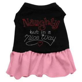 Rhinestone Naughty but in a nice way Dress Black with Pink XXL (18)