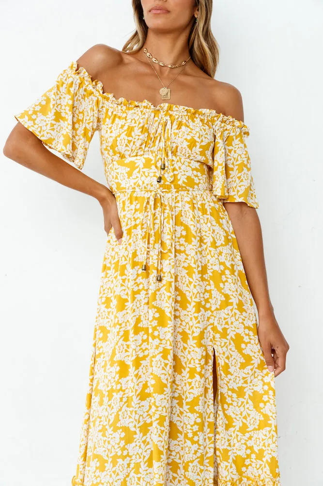 Running Heart Maxi Dress Mustard