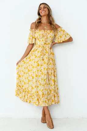 Running Heart Maxi Dress Mustard