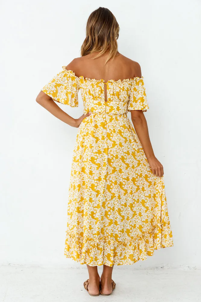 Running Heart Maxi Dress Mustard