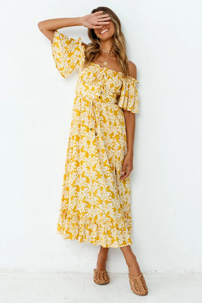 Running Heart Maxi Dress Mustard