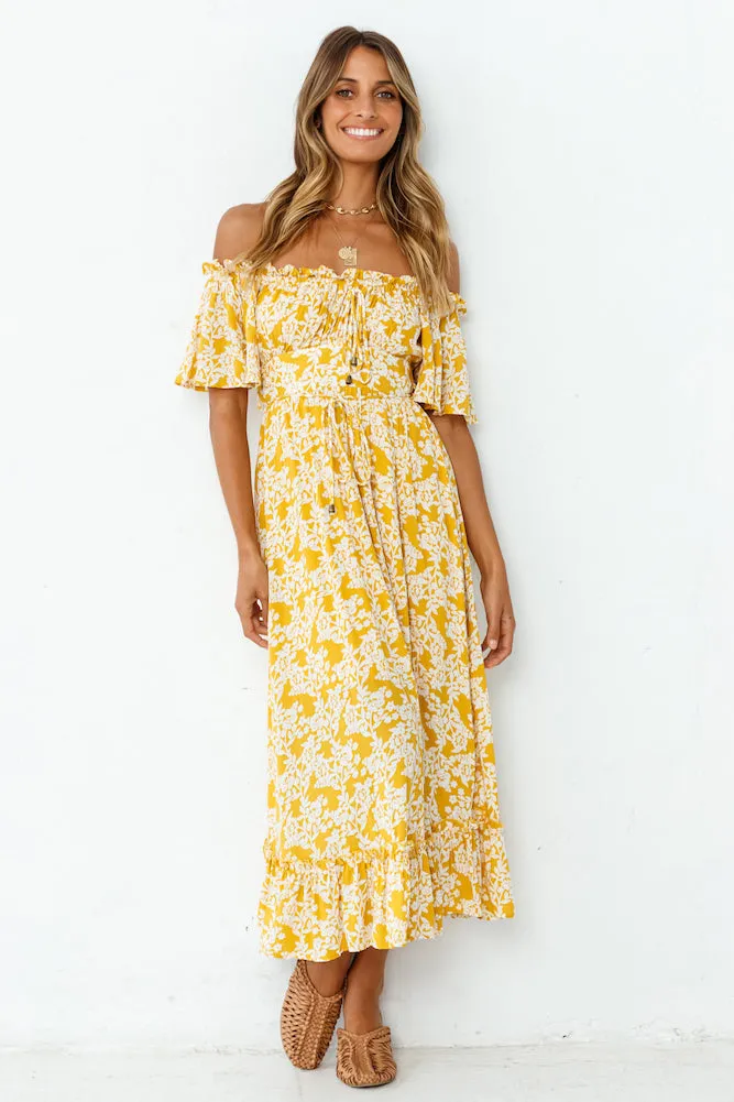 Running Heart Maxi Dress Mustard