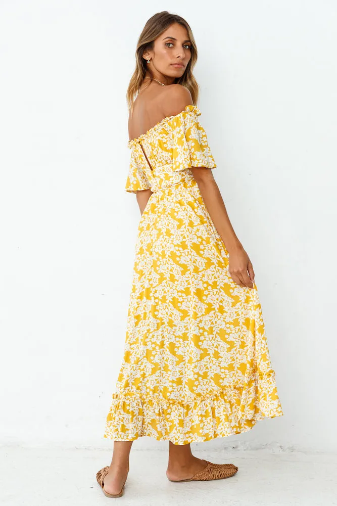 Running Heart Maxi Dress Mustard