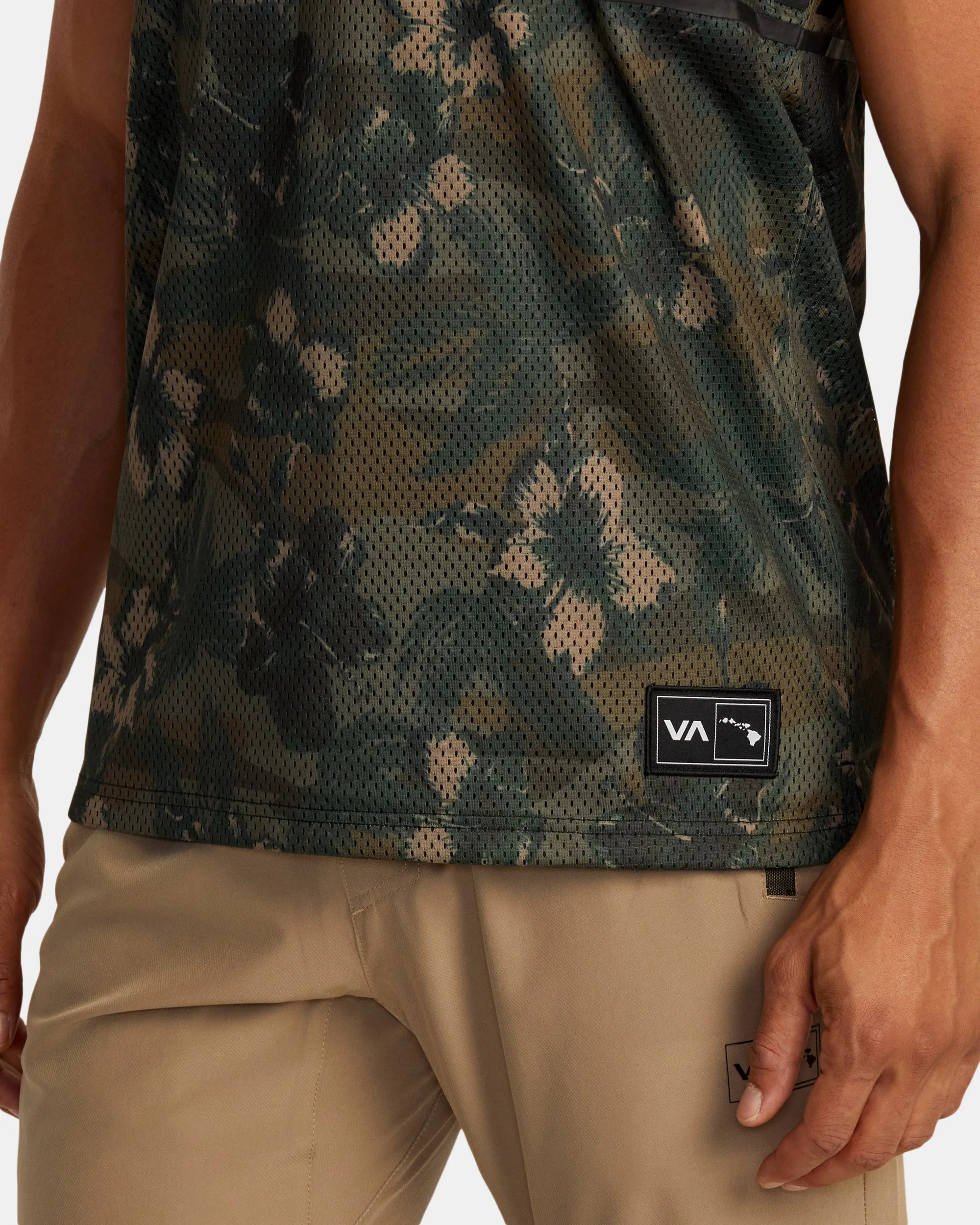 RVCA HAWAII TARO MESH TANK TOP - FLORAL CAMO