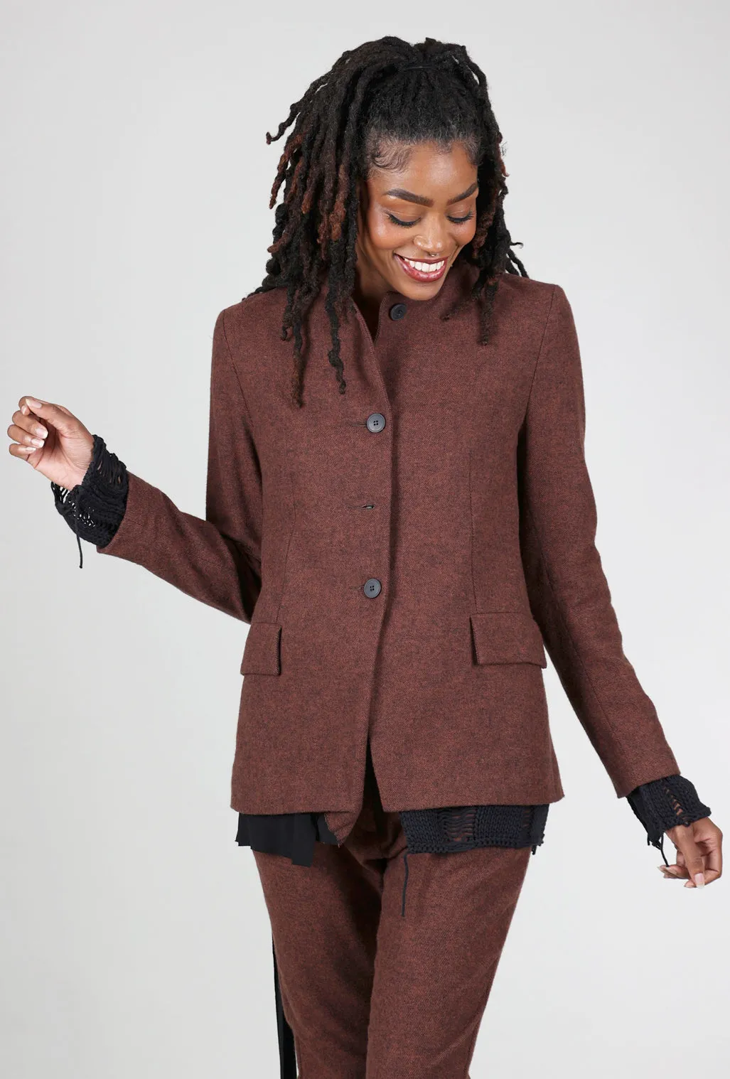 Smith Flannel Jacket, Dark Terracotta