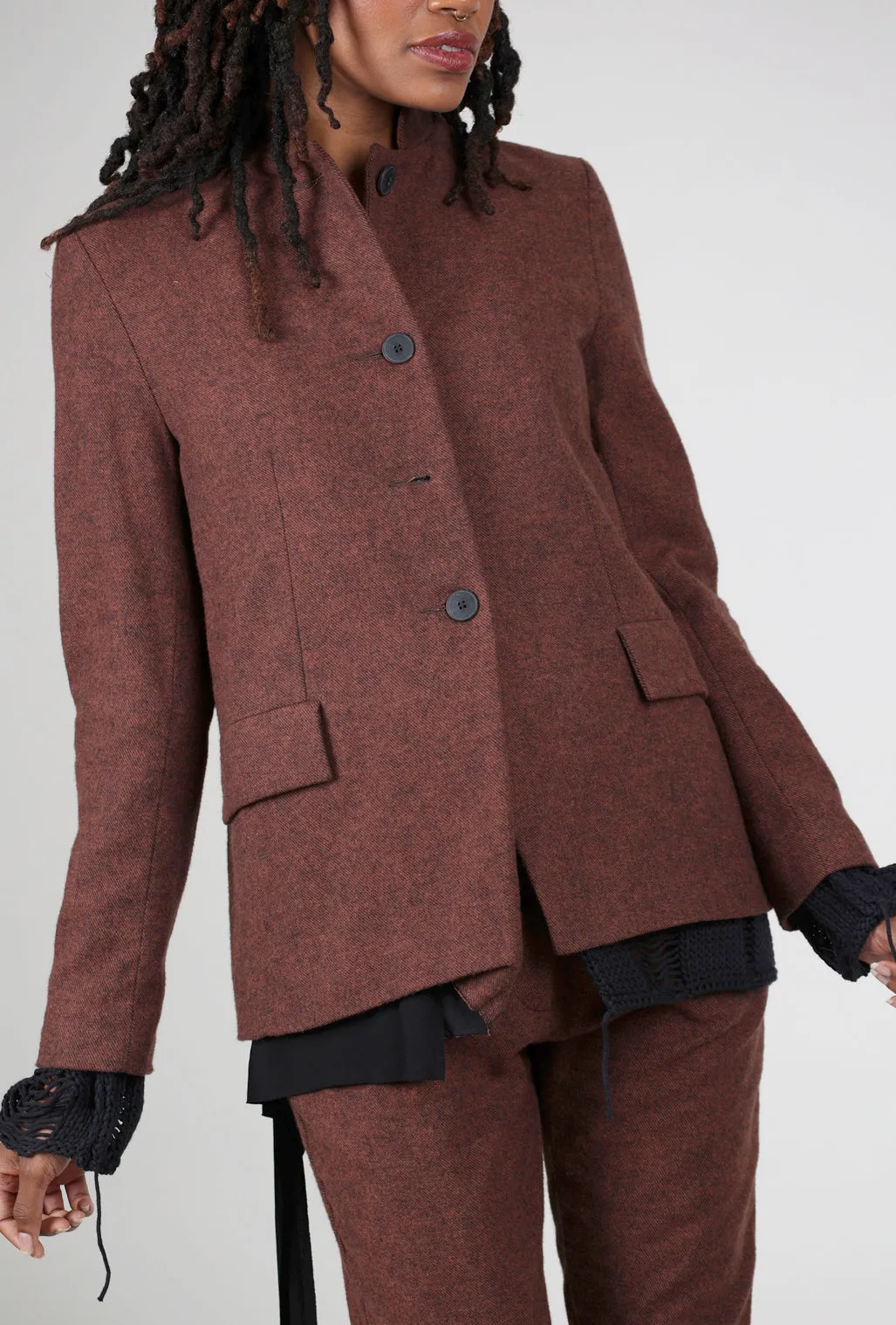 Smith Flannel Jacket, Dark Terracotta