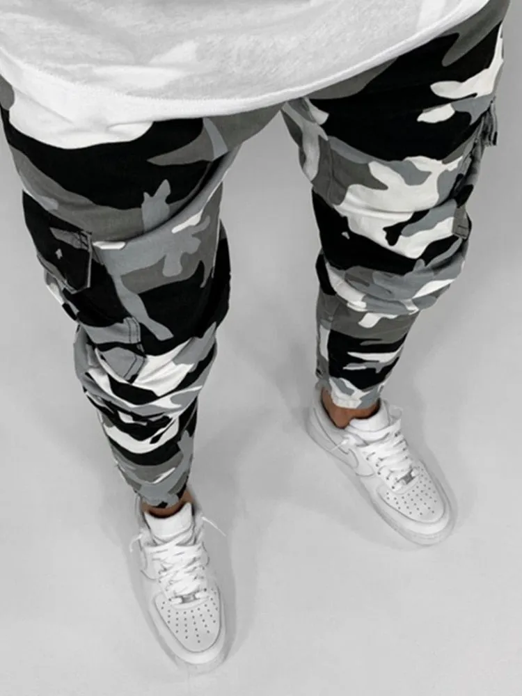 West Louis™ Gray Style Camouflage Cargo  Military Joggers Pants